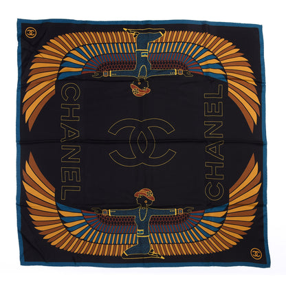 Chanel Silk Egyptian CC Scarf Black 1 of 3