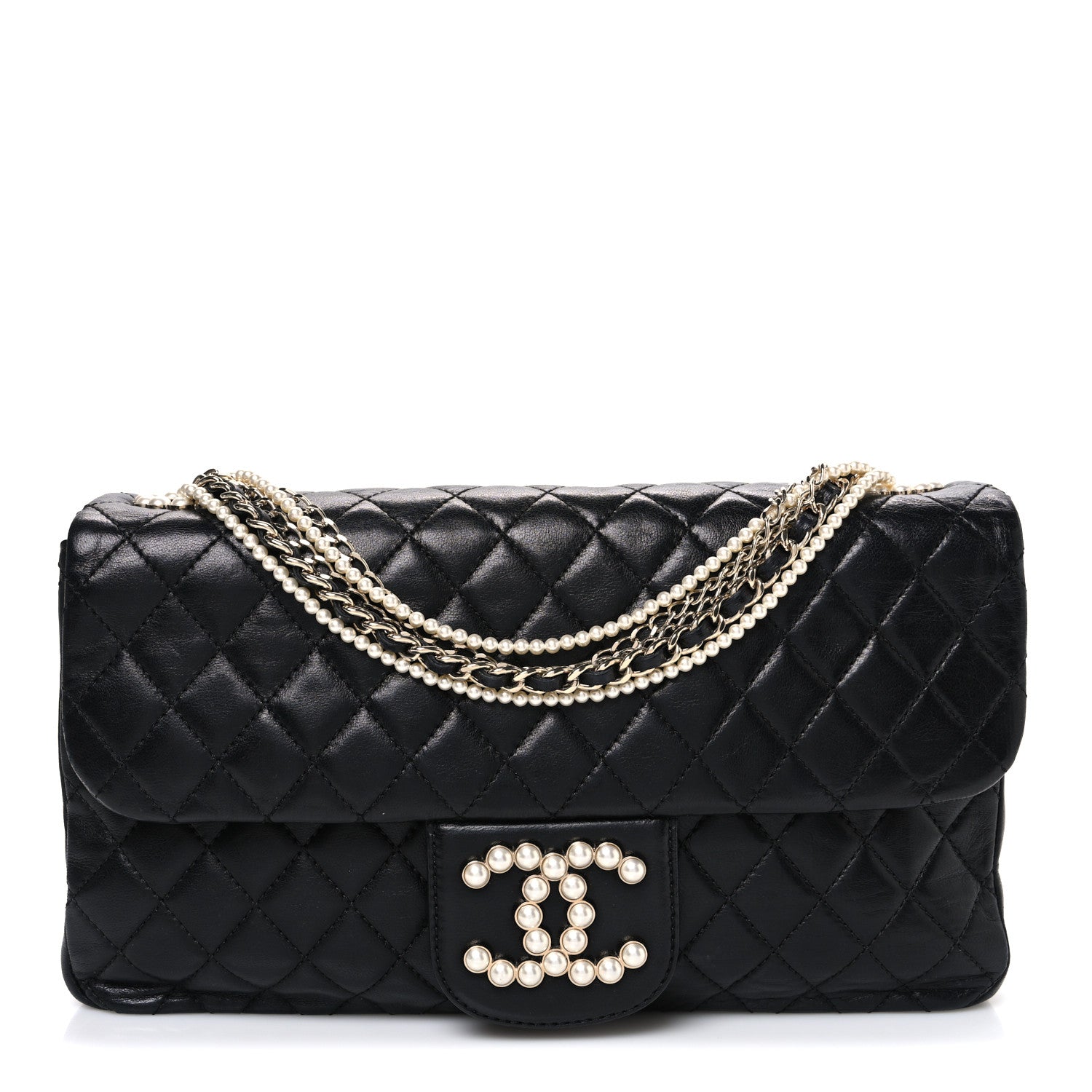 Chanel Lambskin Medium Westminster Pearl Flap Black 1 of 10