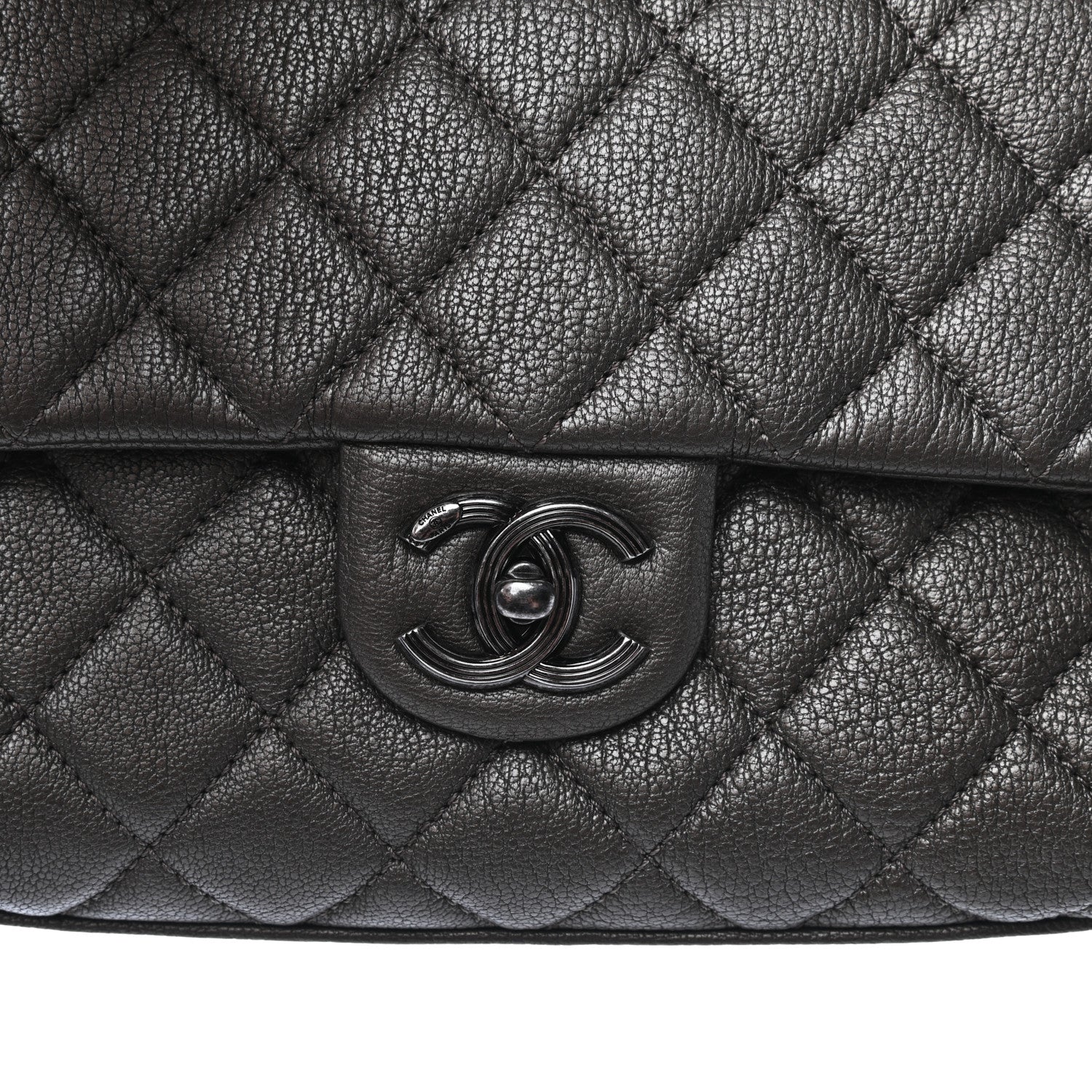 Chanel Metallic Goatskin Quilted Chain Handle Flap Silver 10 of 11
