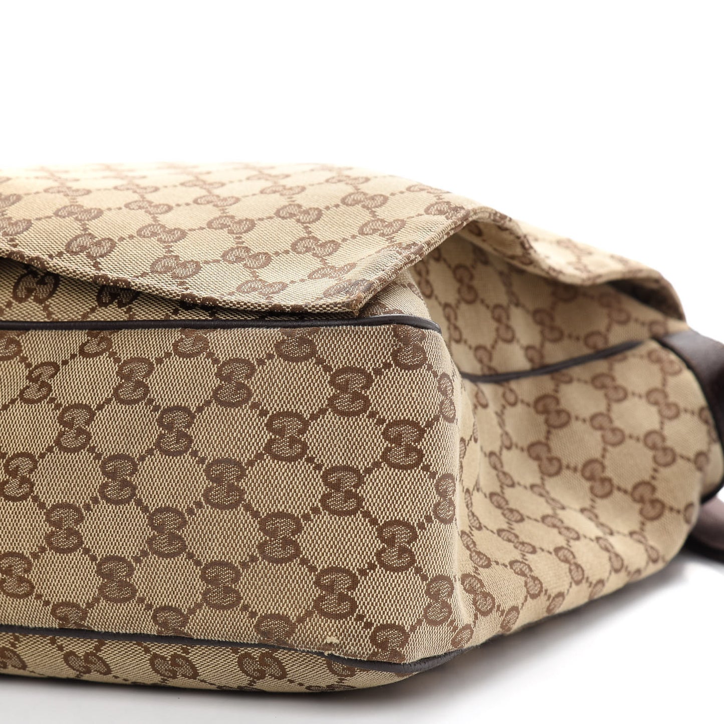 GG Plus Monogram Large Flap Messenger Bag Beige Dark Brown