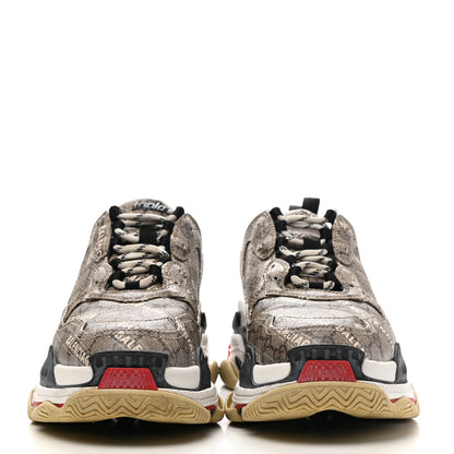 Balenciaga X GUCCI GG Supreme Monogram Allover Logo Womens Triple S Sneakers 40 Beige Ebony Mystic White 2 of 11