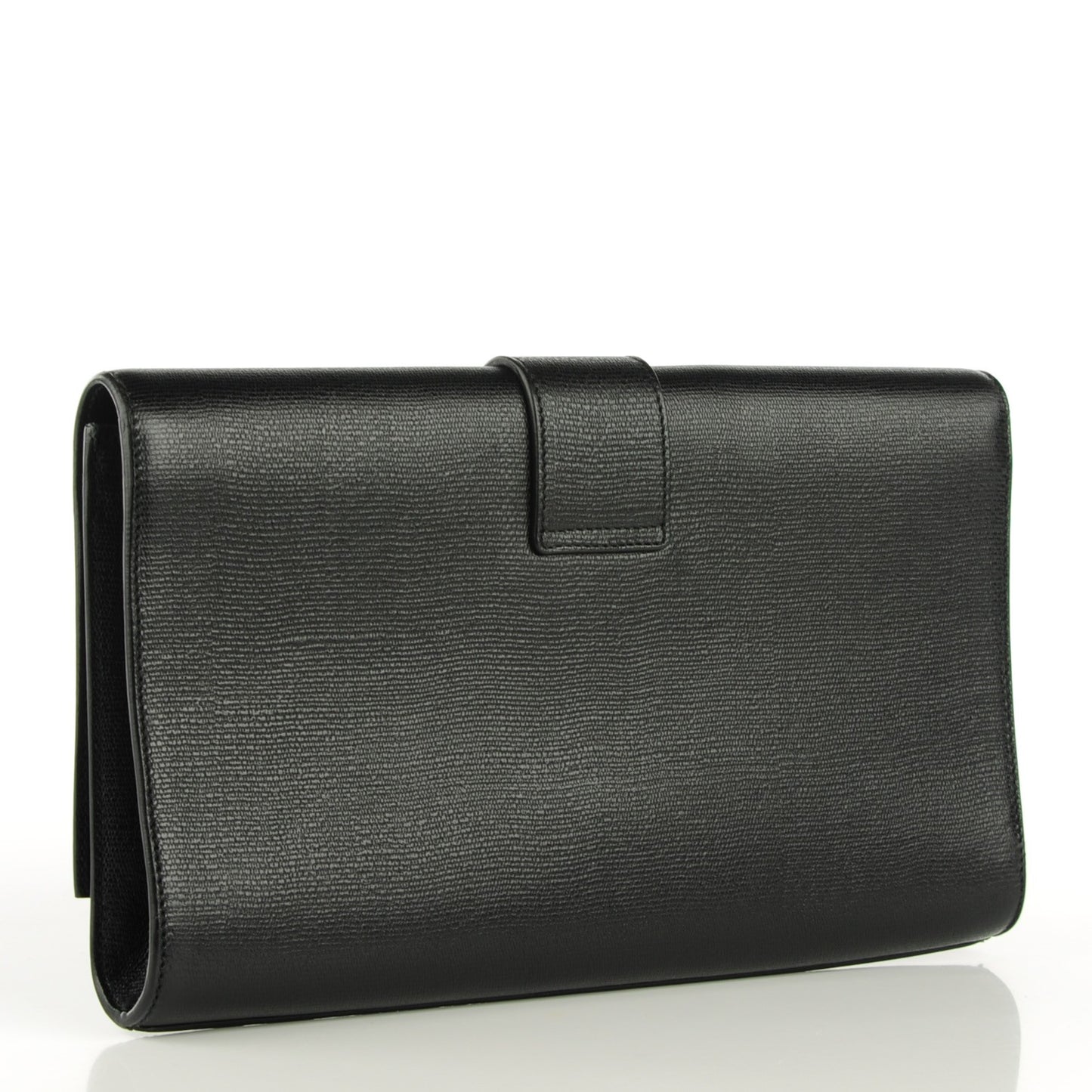 Textured Calfskin Classic Y Ligne Clutch Black