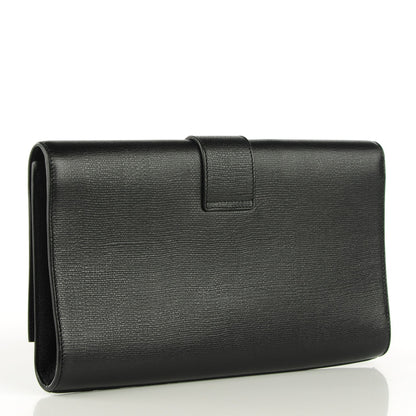 Saint Laurent Textured Calfskin Classic Y Ligne Clutch Black 3 of 8