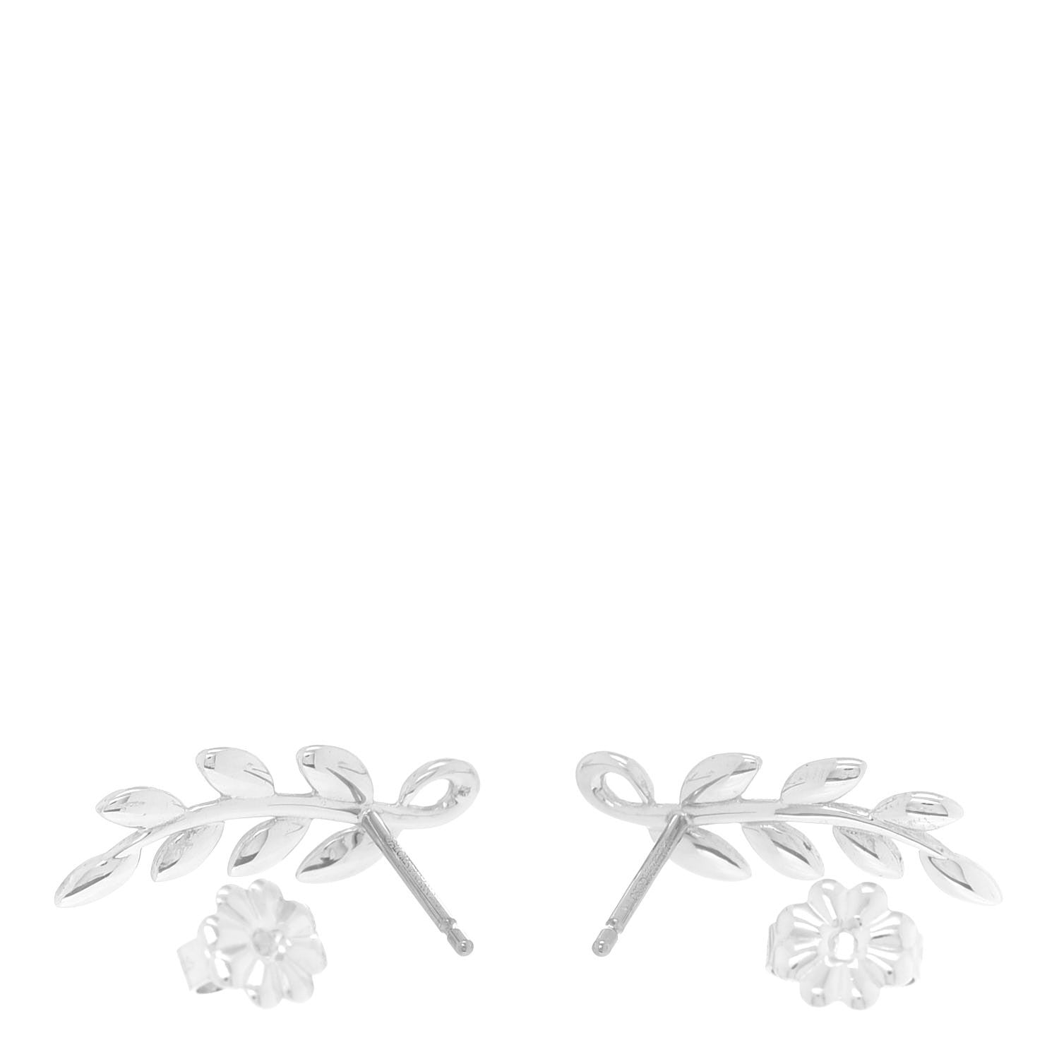 Tiffany Sterling Silver Paloma Picasso Olive Leaf Climber Earrings 3 of 6