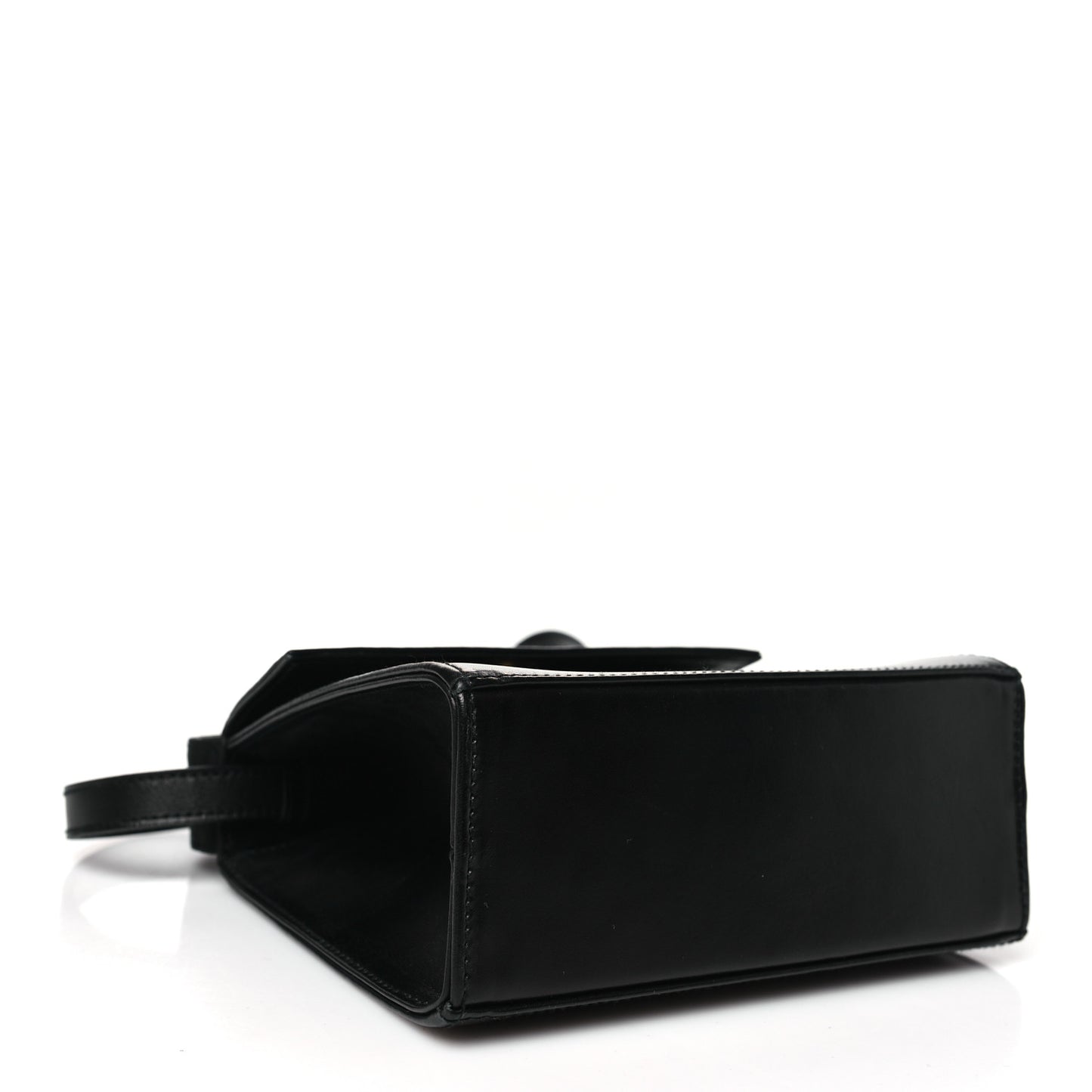Calfskin Vera Bow Mini Top Handle Crossbody Bag Black