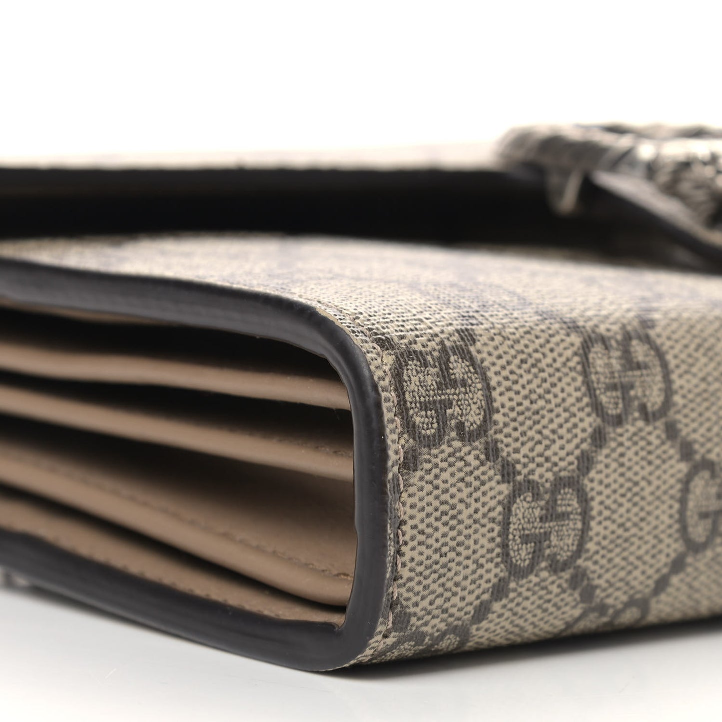 GG Supreme Monogram Mini Dionysus Chain Wallet Beige Taupe
