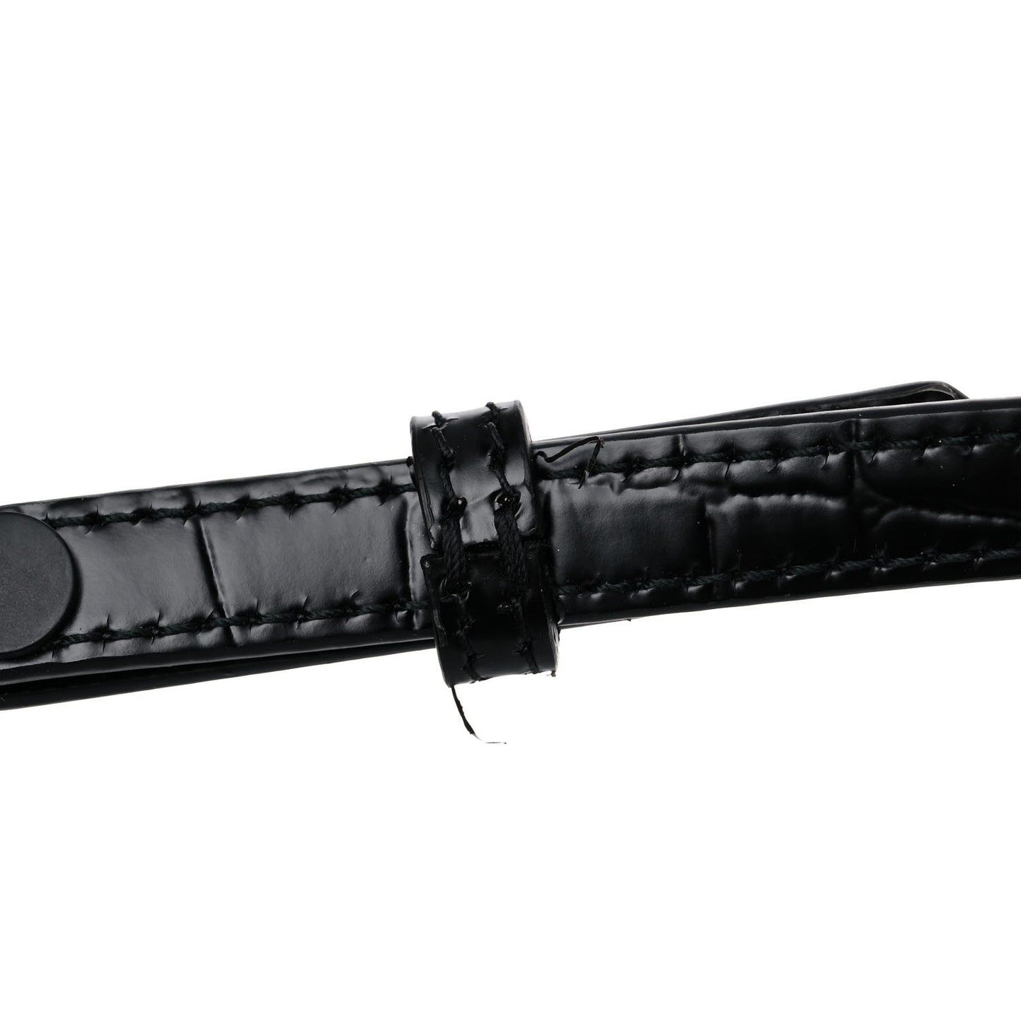 Semi Shiny Calfskin Crocodile Embossed Neo Classic Black Hardware Mini City Black