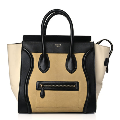 Celine Velluto Calfskin Mini Tri-Color Luggage Vanilla 1 of 13