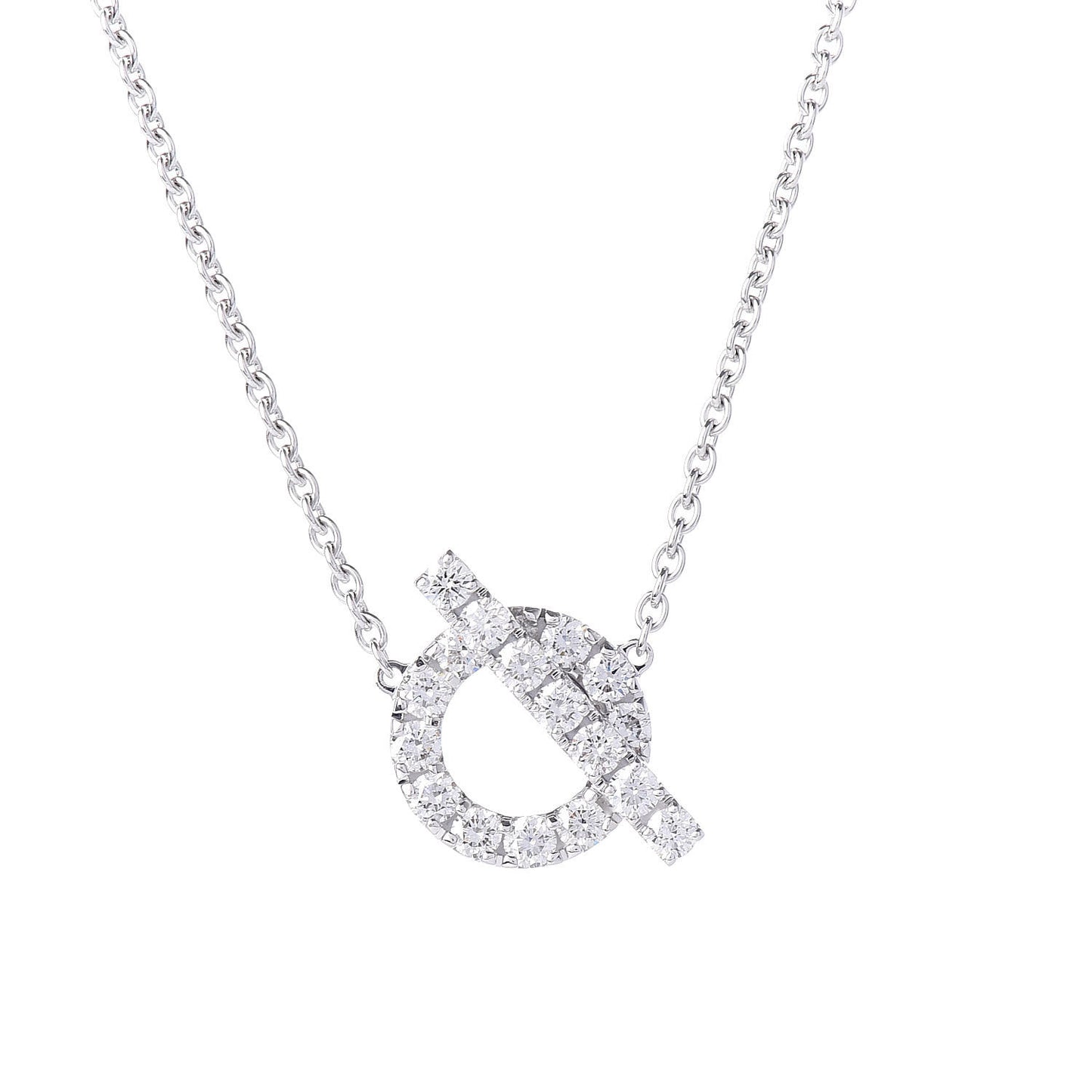 18K White Gold Diamond Finesse Pendant Necklace