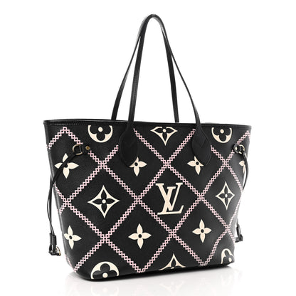 Louis Vuitton Empreinte Monogram Giant Broderies Neverfull MM Black 4 of 10