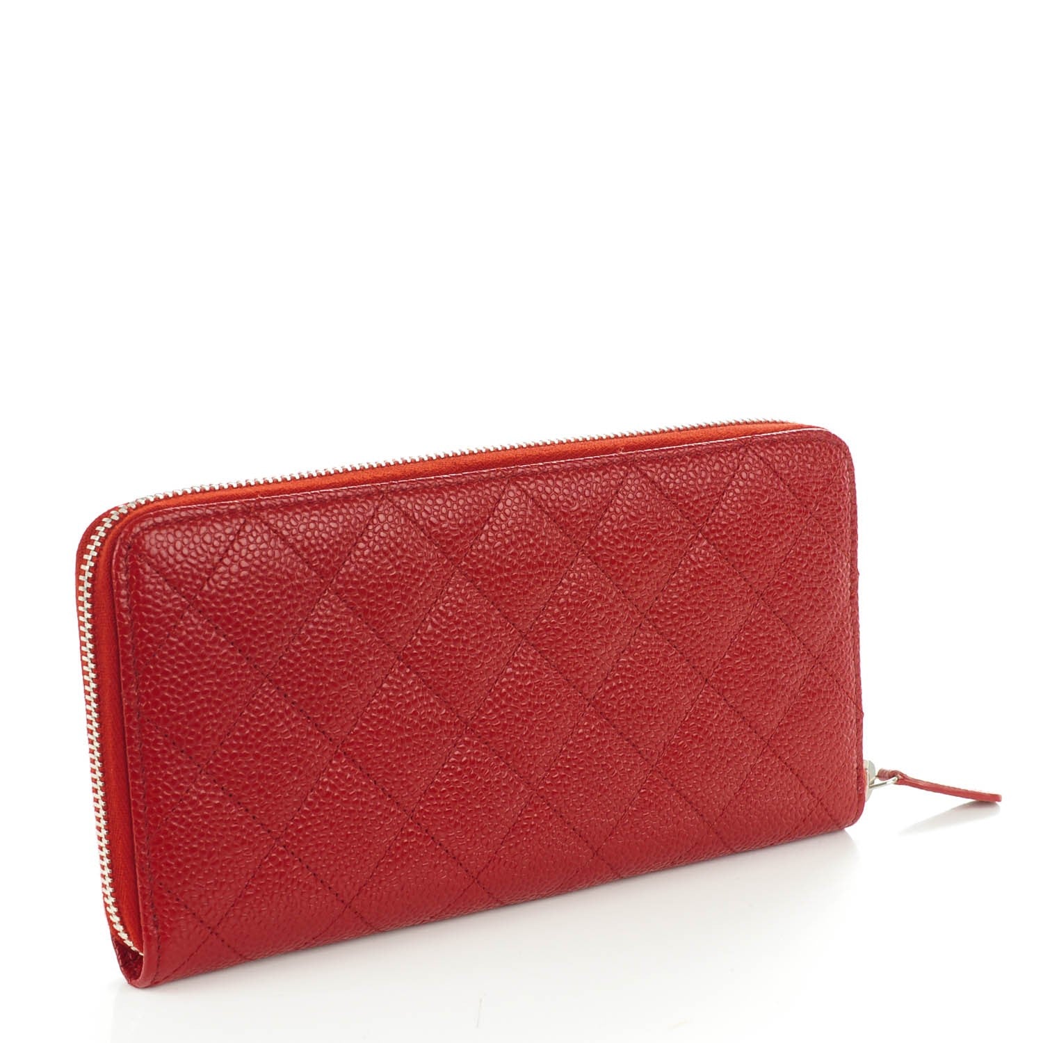 Chanel Caviar Quilted Large Gusset Zip Around Wallet Dark Red 3 of 8