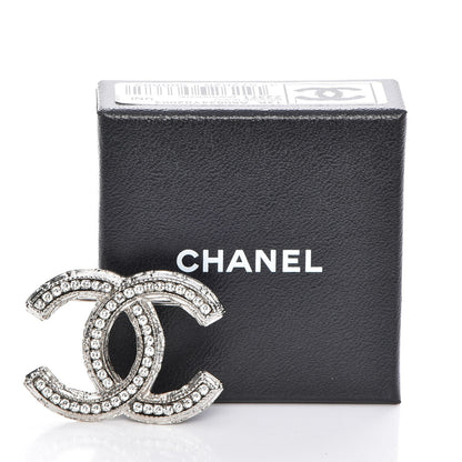 Chanel Swarovski Crystal CC Brooch Silver 5 of 5