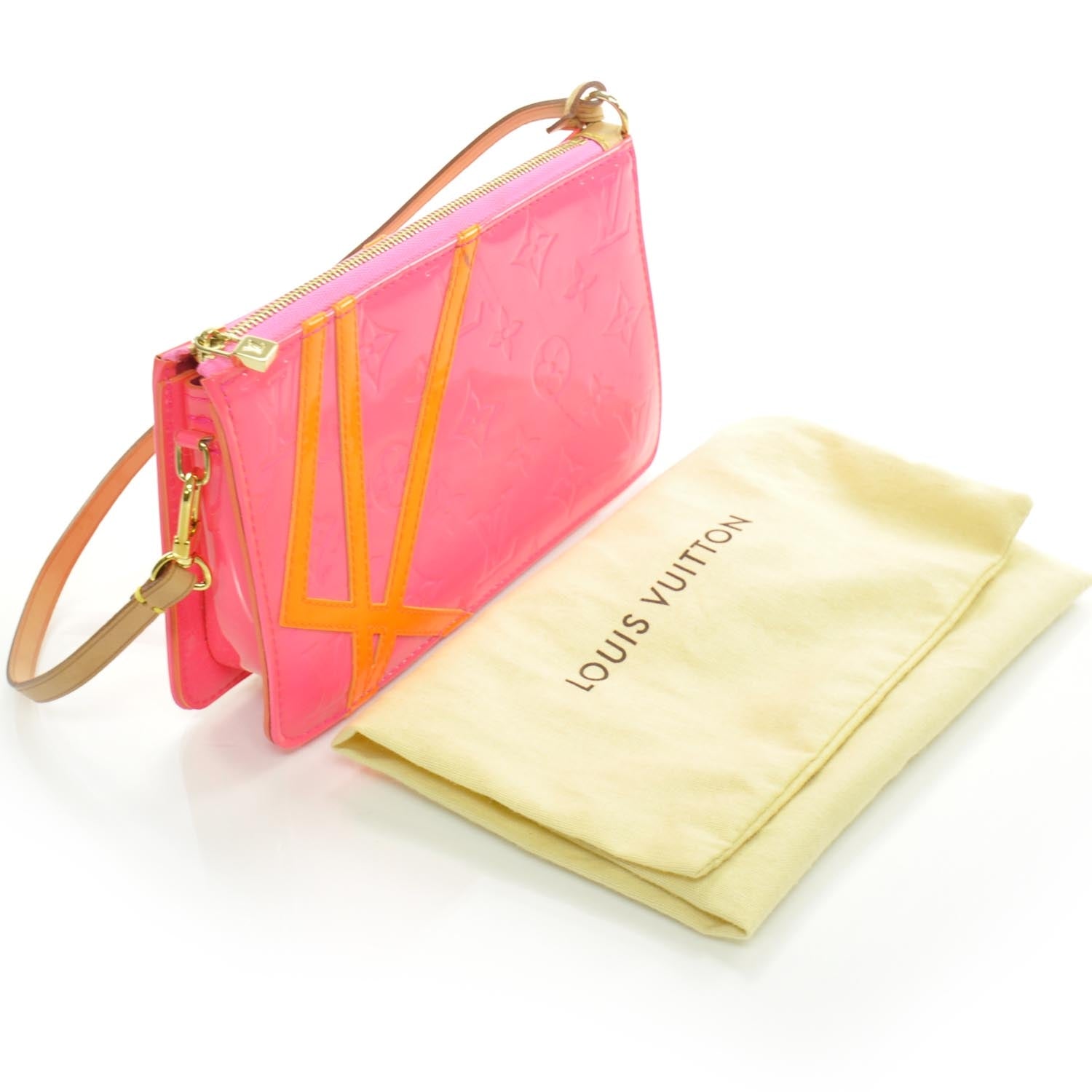 Louis Vuitton Vernis Fluo Lexington Pochette Pink 3 of 7