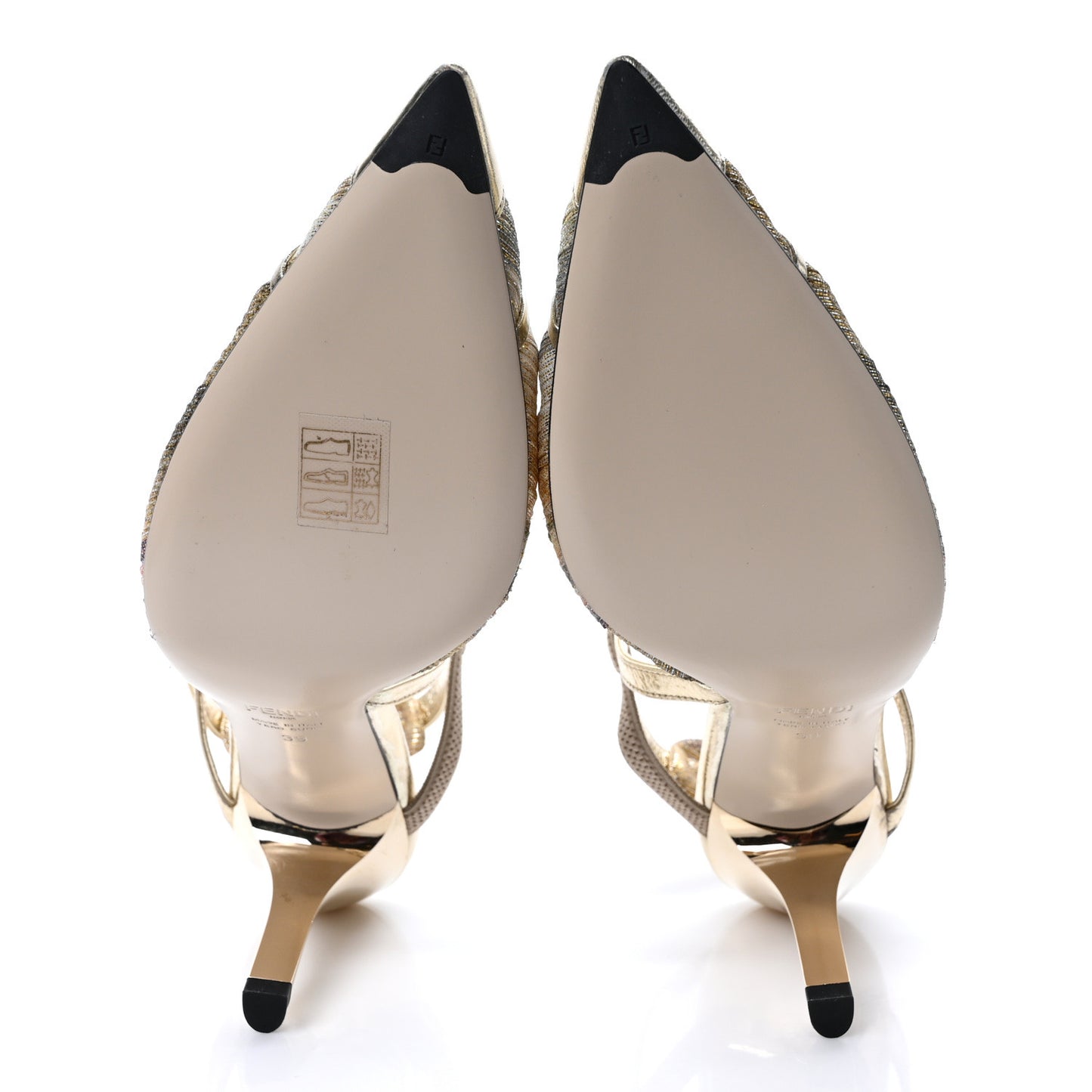 Laminated Fabric Nappa Colibri Lite 85mm Slingback Pumps 39 Gold Platino