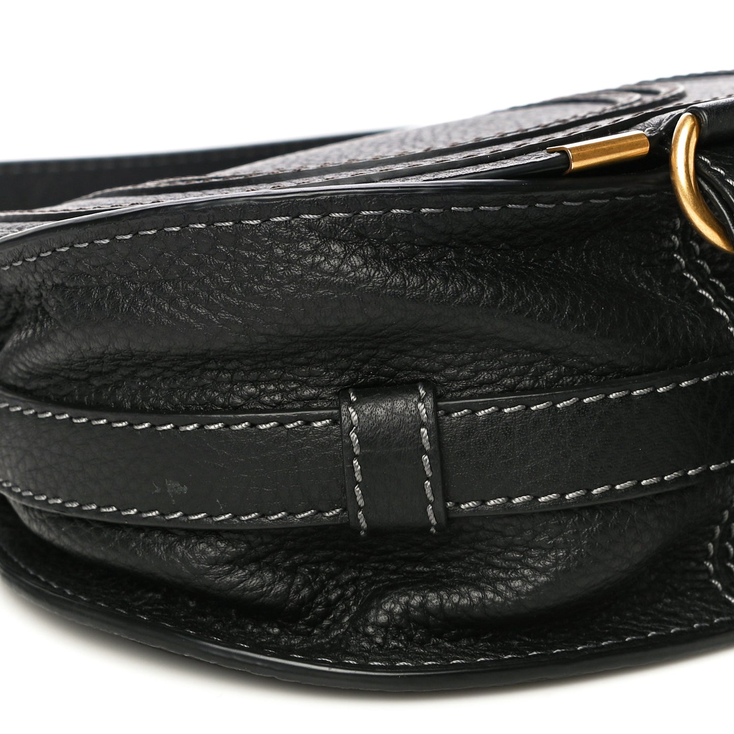 Calfskin Mini Marcie Round Crossbody Bag Black