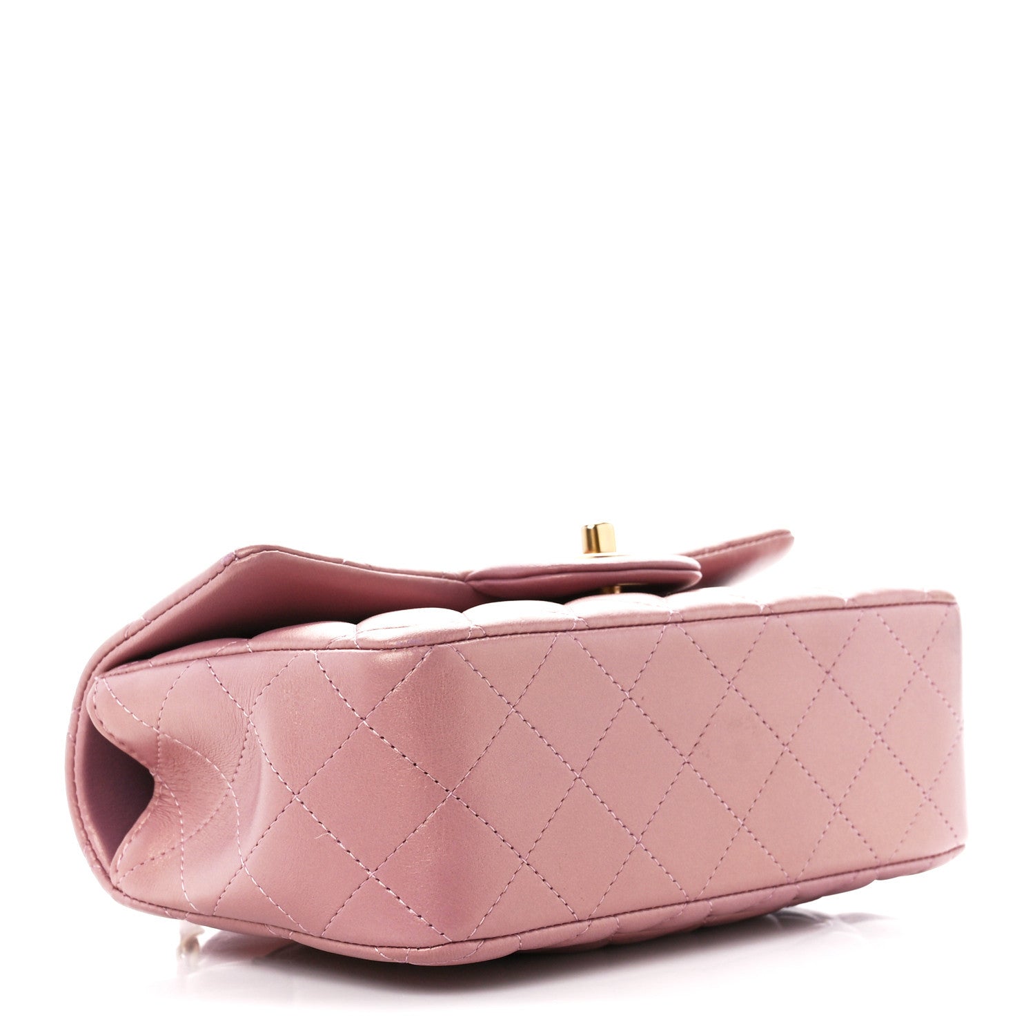 Chanel Iridescent Lambskin Quilted Mini Top Handle Rectangular Flap Pink 2 of 5