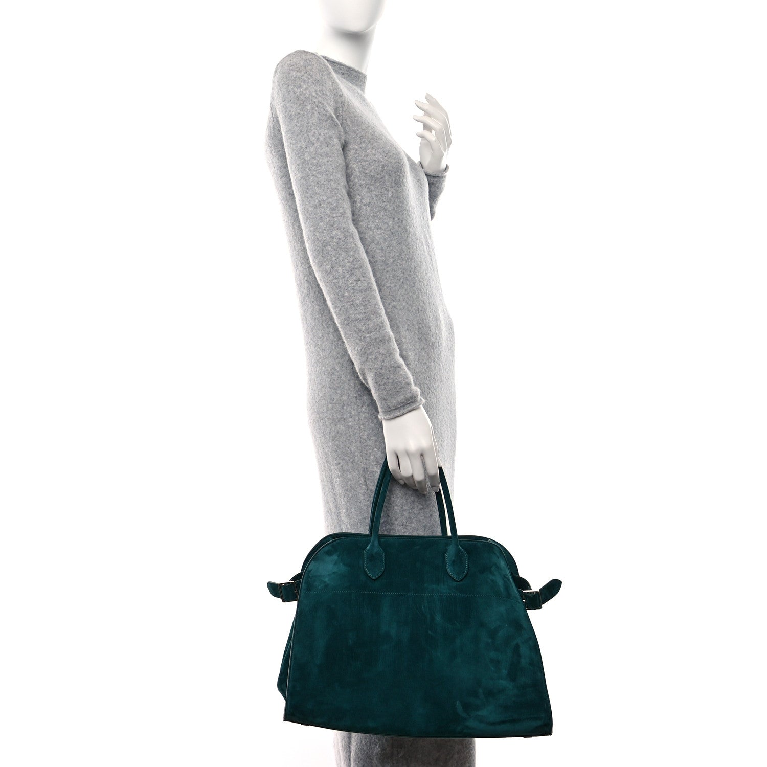 The Row Suede Soft Margaux 15 Teal Green 2 of 11