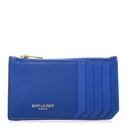 Saint Laurent Smooth Calfskin 5 Fragments Zip Pouch Card Holder Ultramarine 1 of 8