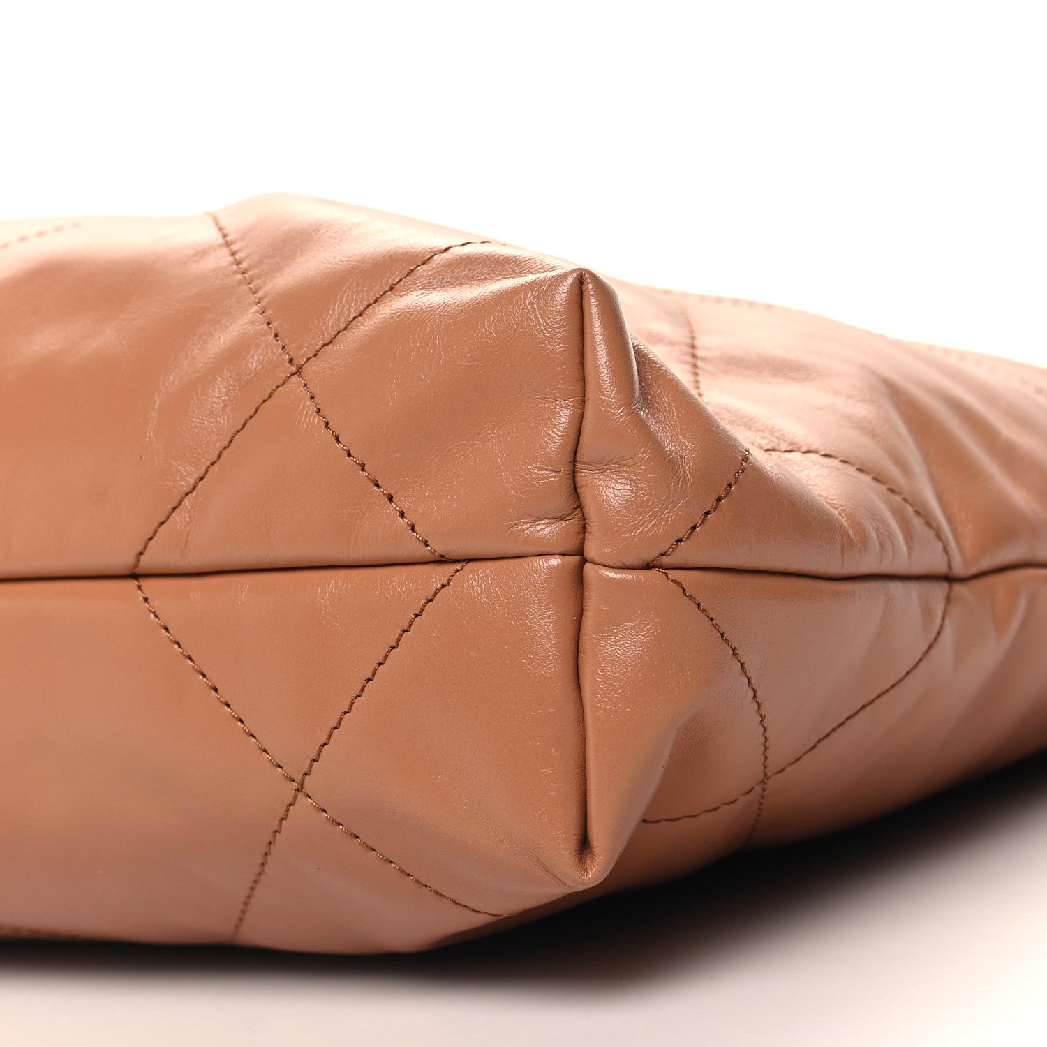 Chanel Shiny Calfskin Quilted Small Chanel 22 Camel 12 of 13
