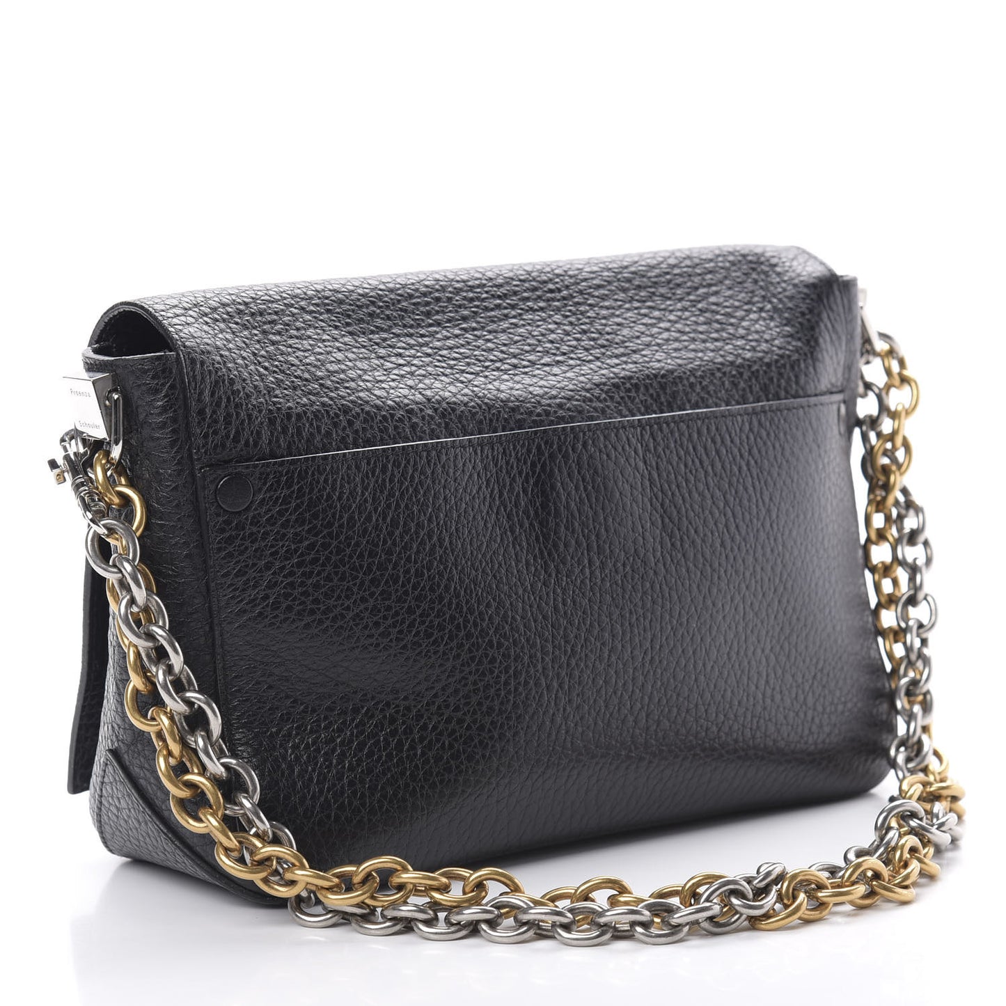 Pebbled Calfskin Small Courier Black
