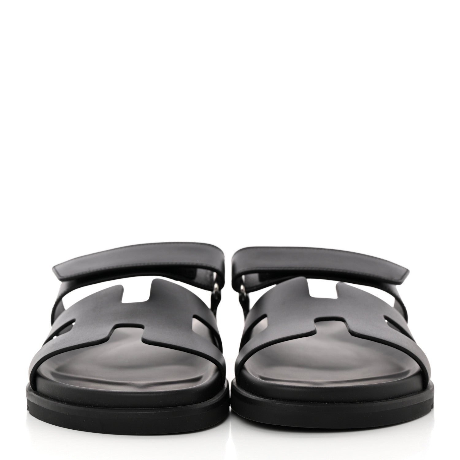 Hermes Calfskin Womens Chypre Sandals 40 Black 2 of 9