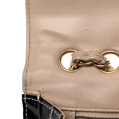 Chanel Lambskin Patent Chocolate Bar Flap Beige Black 13 of 15