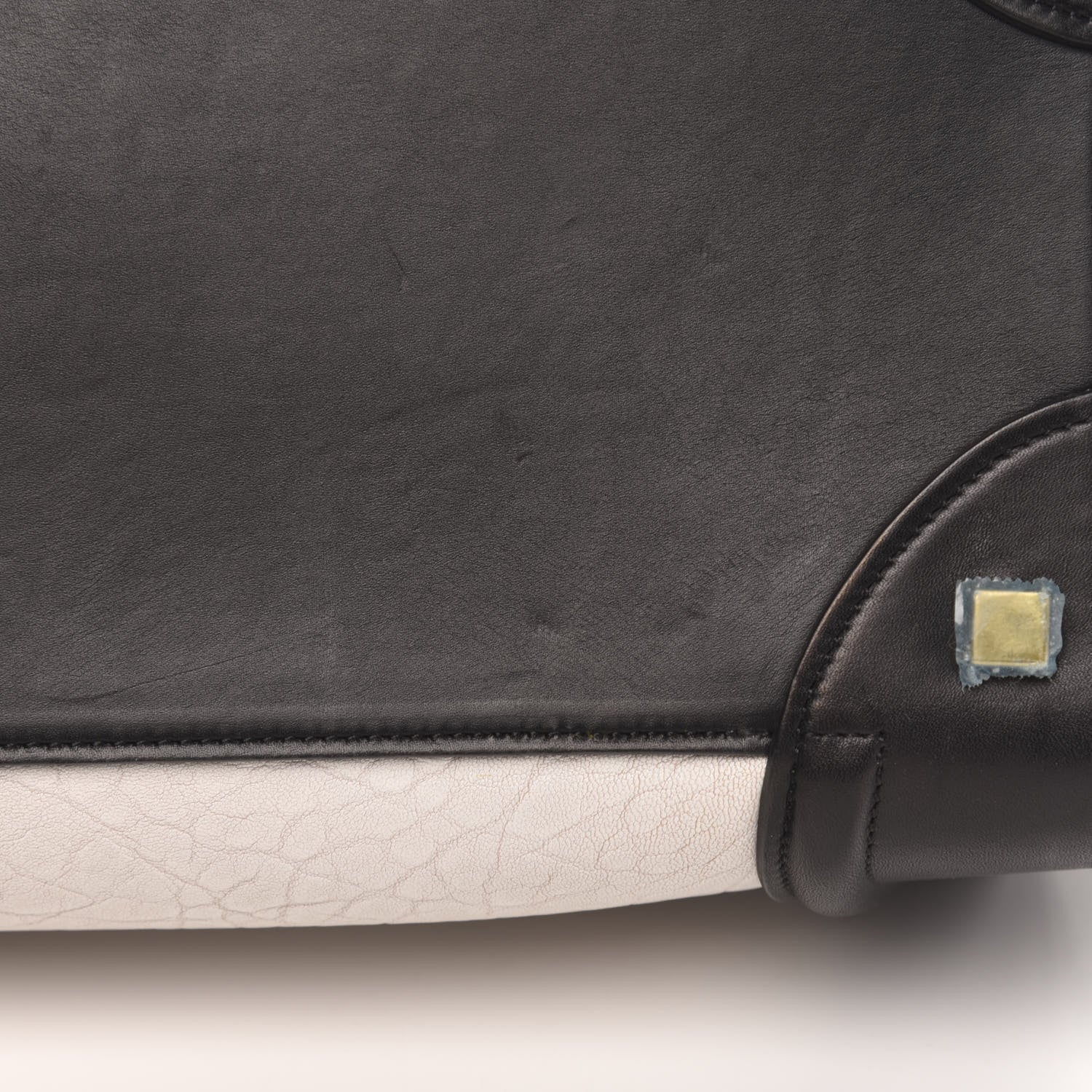Celine Elephant Calfskin Mini Bi-Color Luggage Black White 11 of 13
