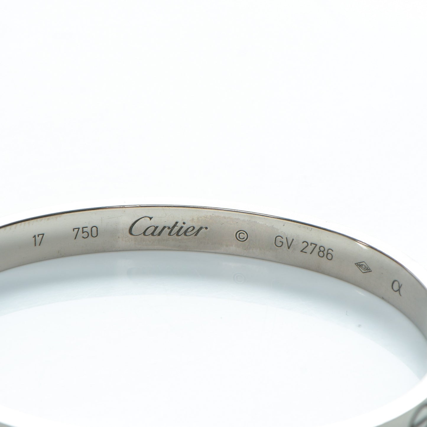 18K White Gold LOVE Bracelet 17