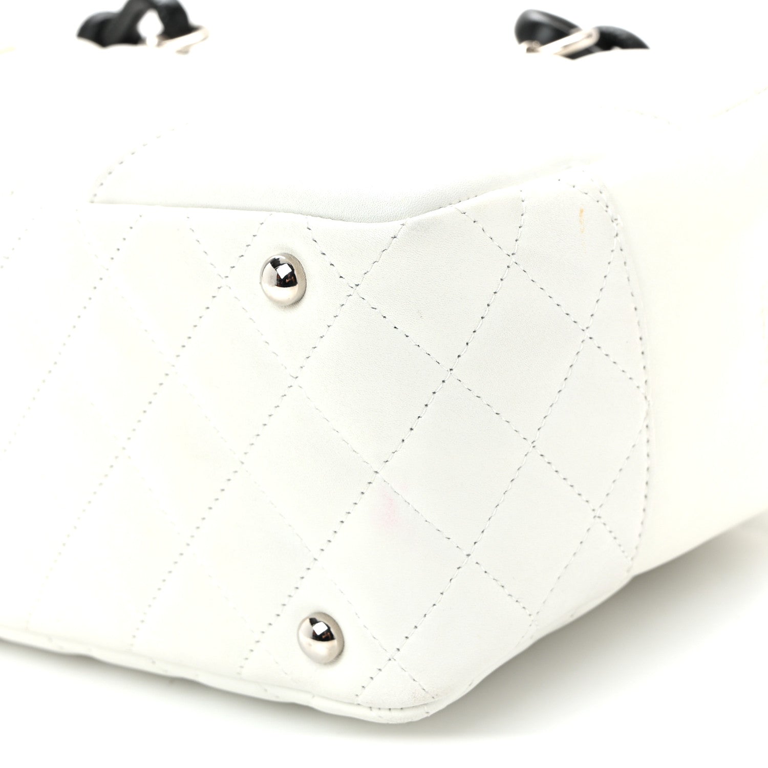 Chanel Calfskin Python Quilted Large Cambon Bowler White 1824466