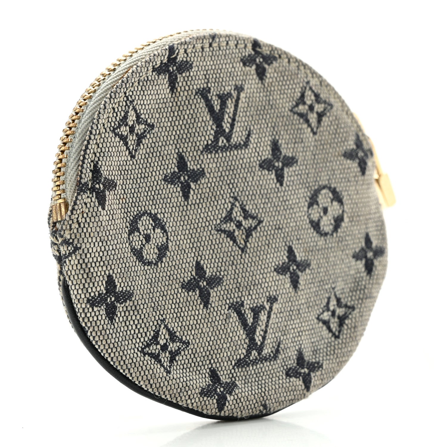 Louis Vuitton Mini Lin Croisette Round Coin Purse Blue 3 of 11