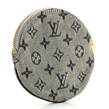 Louis Vuitton Mini Lin Croisette Round Coin Purse Blue 3 of 11
