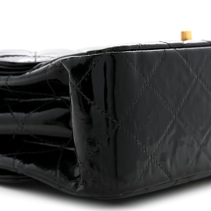 Chanel Patent Quilted Double Sided Shoulder Flap Bag Black 9 of 10