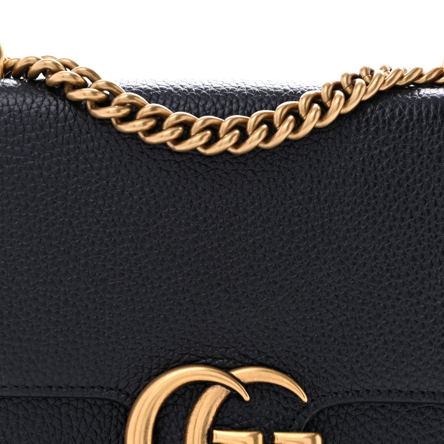 Gucci Calfskin Small GG Marmont Chain Handle Bag Black 8 of 13