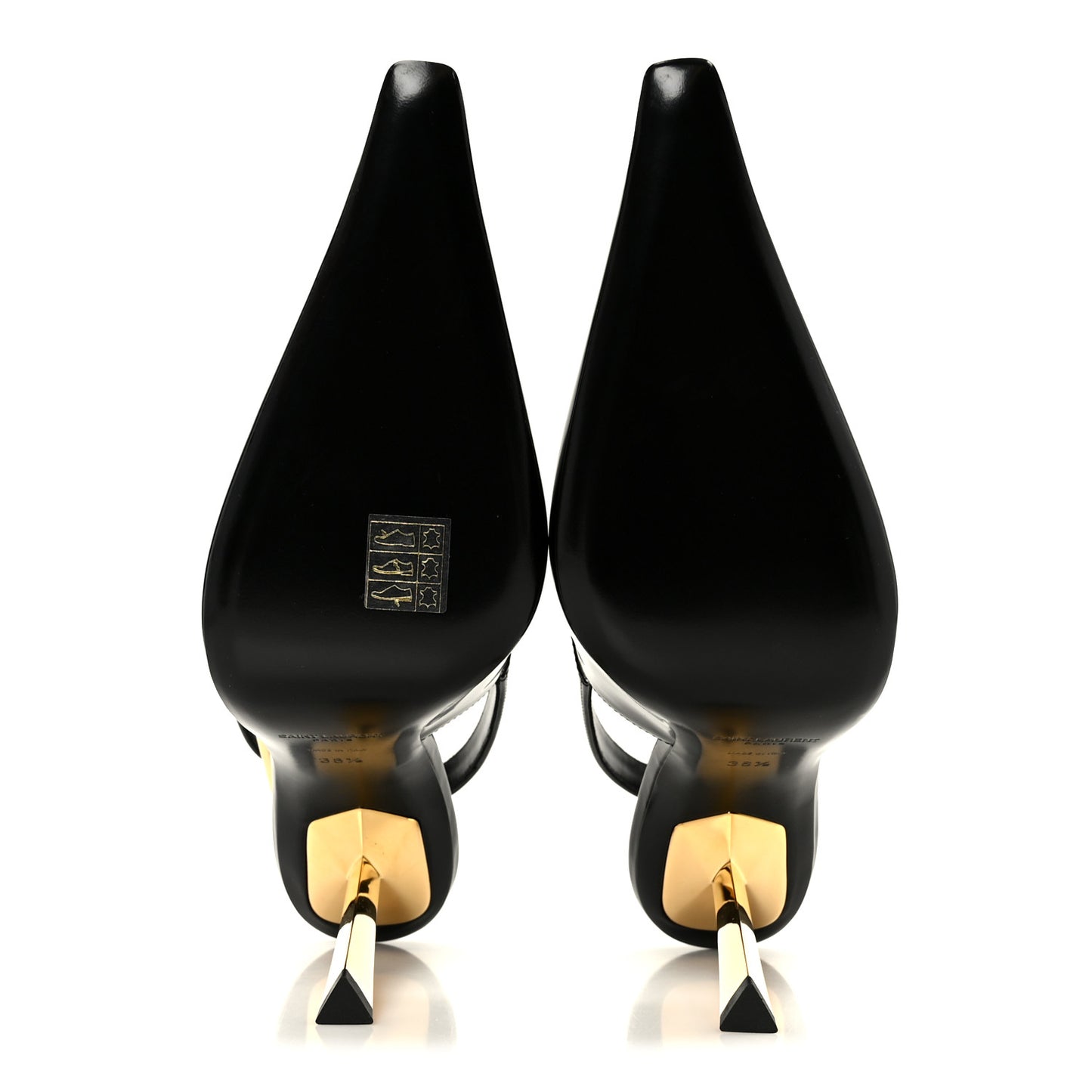Glazed Calfskin Lee Slingback Pumps 38.5 Black