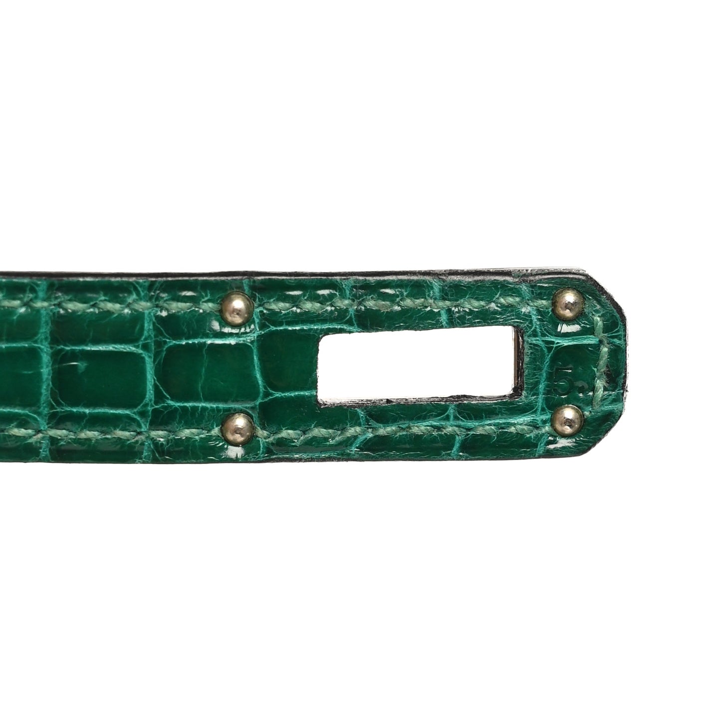 Shiny Alligator Kelly Tri-Fold Longue Wallet Vert Emeraude