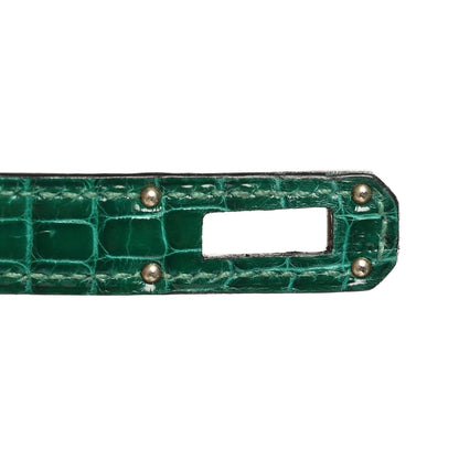 Hermes Shiny Alligator Kelly Tri-Fold Longue Wallet Vert Emeraude 8 of 10