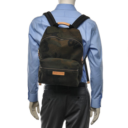 Louis Vuitton X SUPREME Canvas Camouflage Apollo Backpack 2 of 9