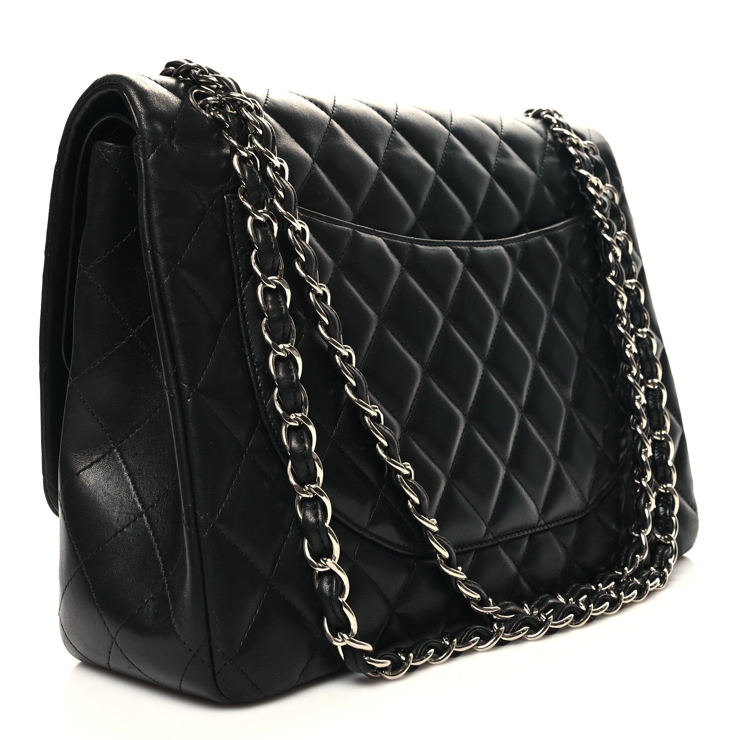 Chanel Lambskin Quilted Maxi Double Flap Black 3 of 12