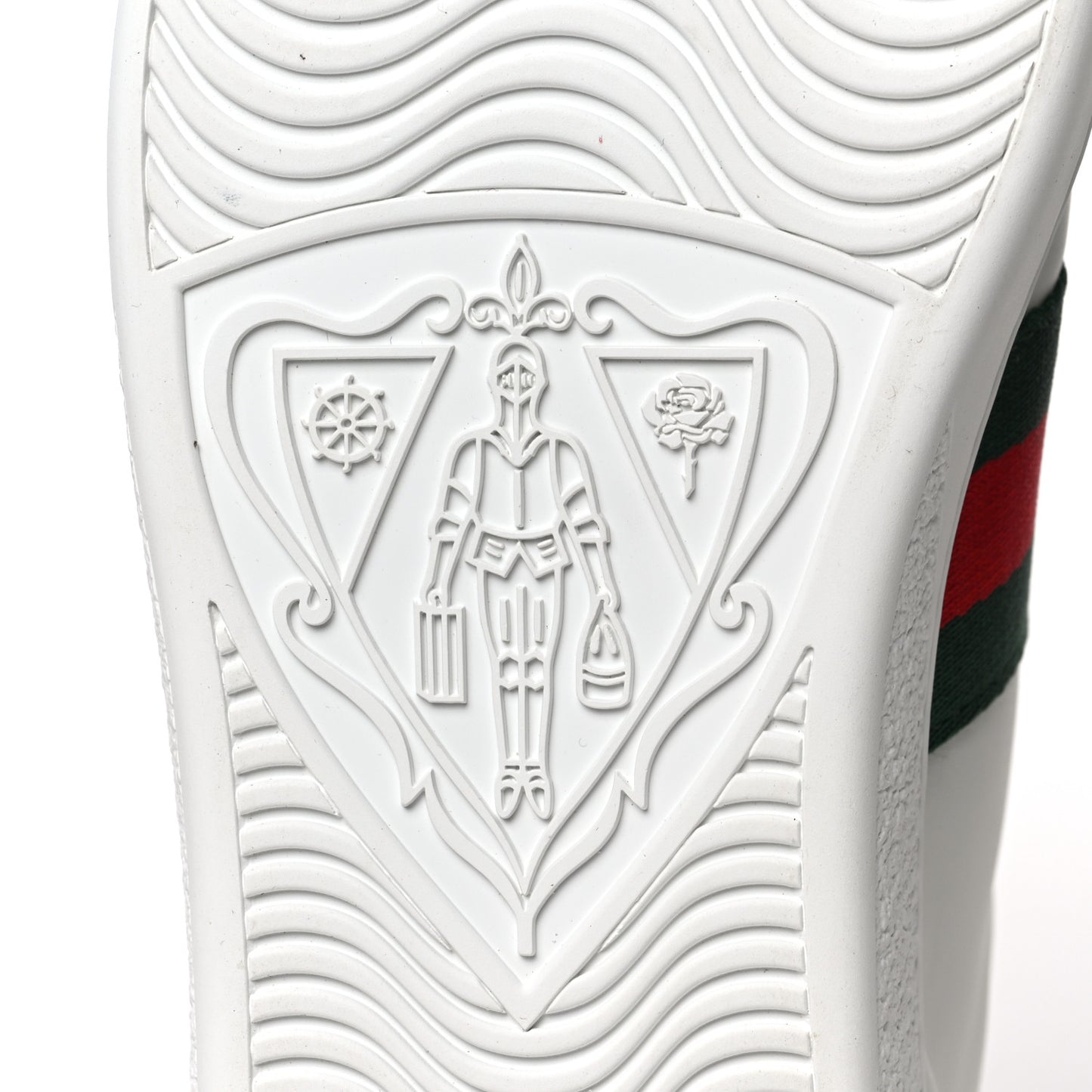 Calfskin Web Floral Embroidered Womens Ace Sneakers 36.5 White