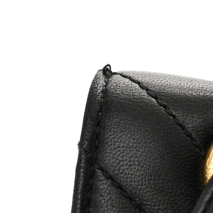 Saint Laurent Lambskin Matelasse Chevron Medium Monogram Satchel Black 11 of 11