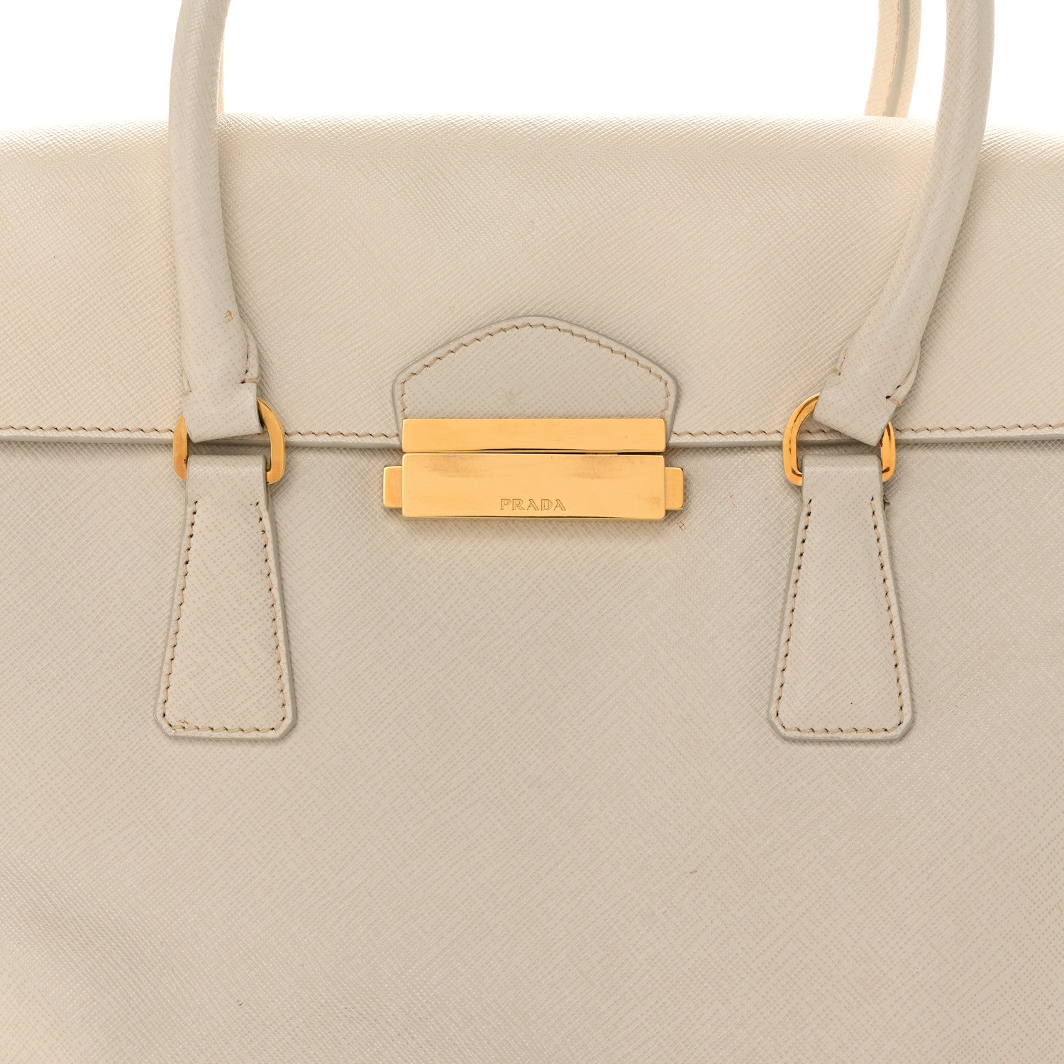 Prada Saffiano Lux Pattina Tote Talco 9 of 14