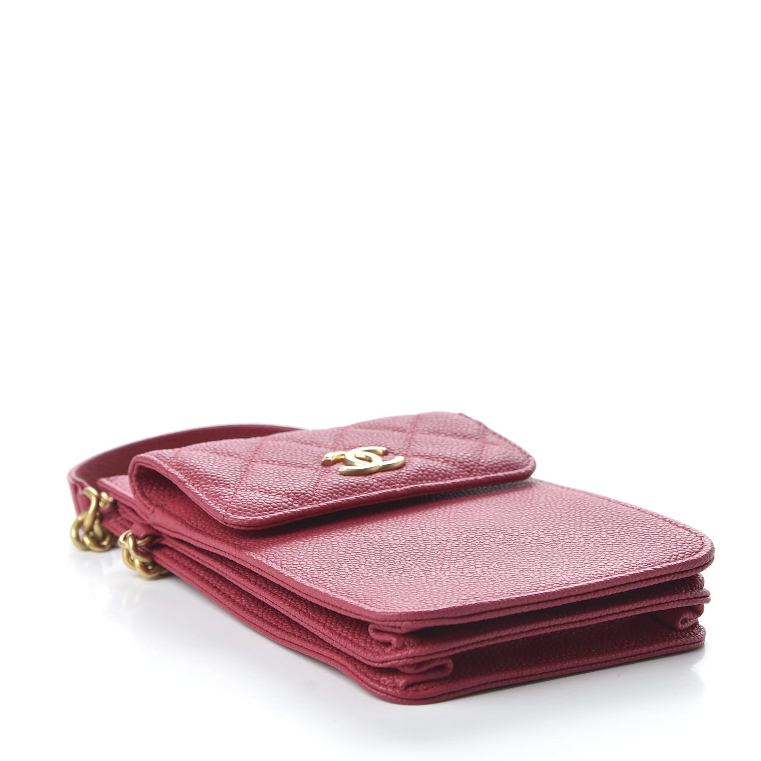 Chanel Caviar Quilted CC Phone Holder With Chain Pink 4 of 10