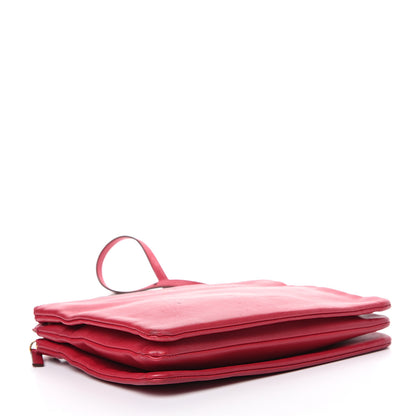 Celine Lambskin Large Trio Crossbody Bag Red 3 of 16
