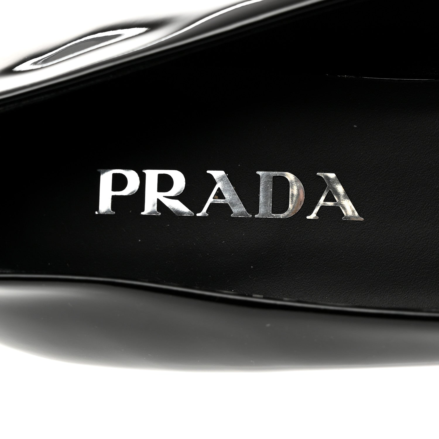Prada Vernice Triangle Pointed Toe 25mm Loafers 37.5 Black 6 of 8