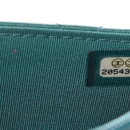 Chanel Lambskin Quilted Boy Wallet On Chain WOC Turquoise 8 of 13