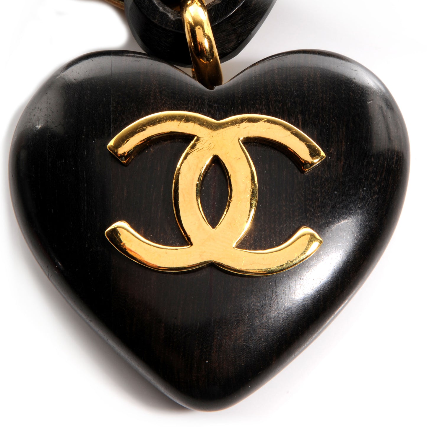 CC Wooden Heart Chain Link Necklace