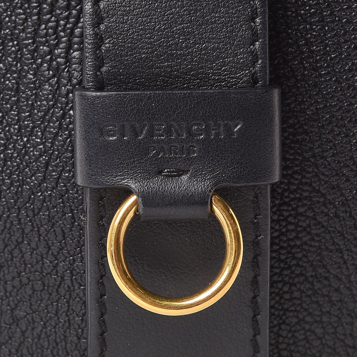 Grained Calfskin GV Bucket Bag Black