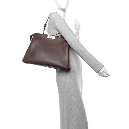 Fendi Vitello Large Soft Peekaboo Brown 2 of 12
