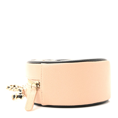 Chanel Caviar Quilted Round Filigree Crossbody Beige Black 4 of 10