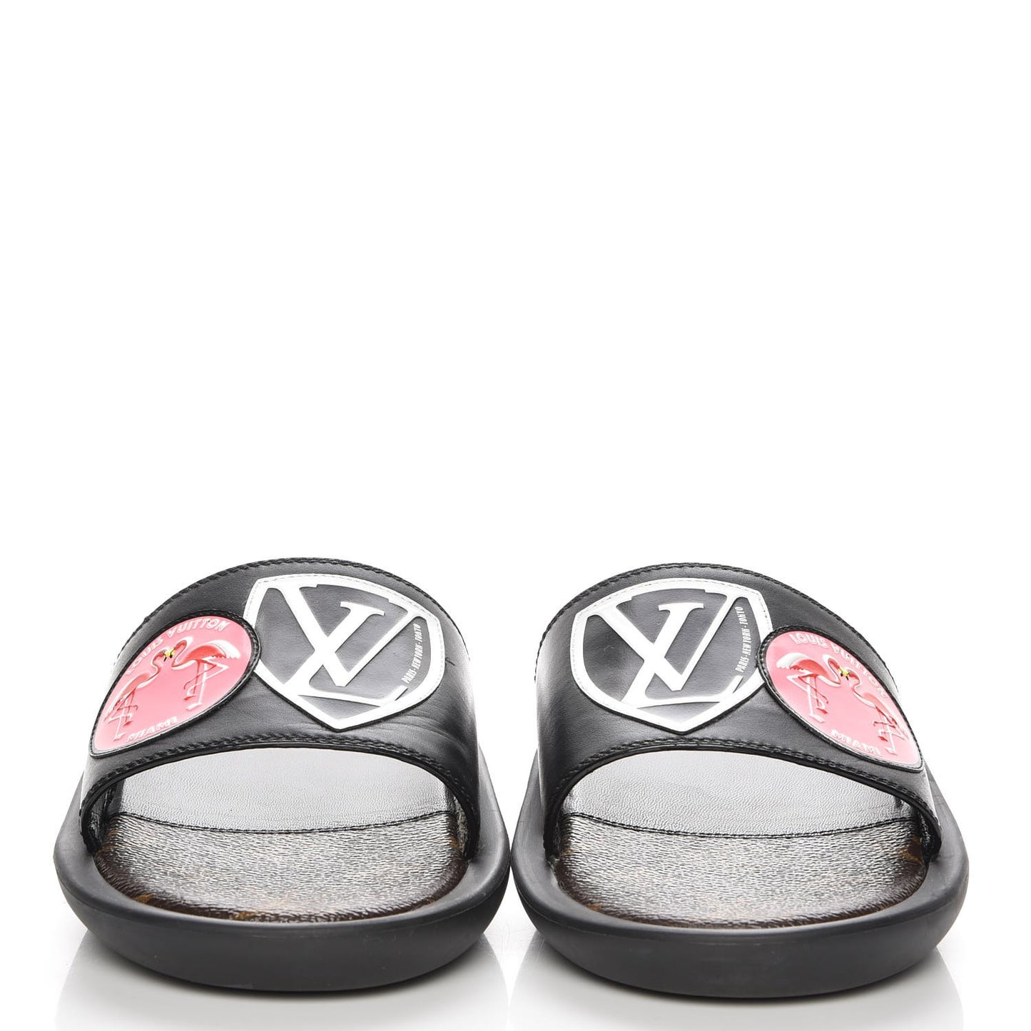 Calfskin Checkpoint World Tour Flat Mules 36